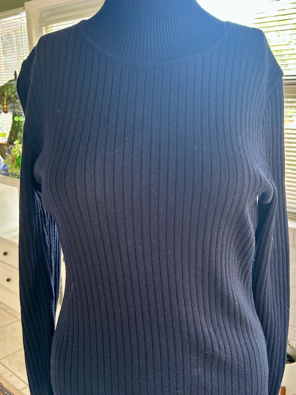 Mondi Ribbed Cowl-Neck Sweater - Navy